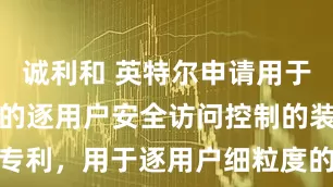 诚利和 英特尔申请用于具有细粒度的逐用户安全访问控制的装置和方法专利，用于逐用户细粒度的数据访问安全_存储器_电路_包括